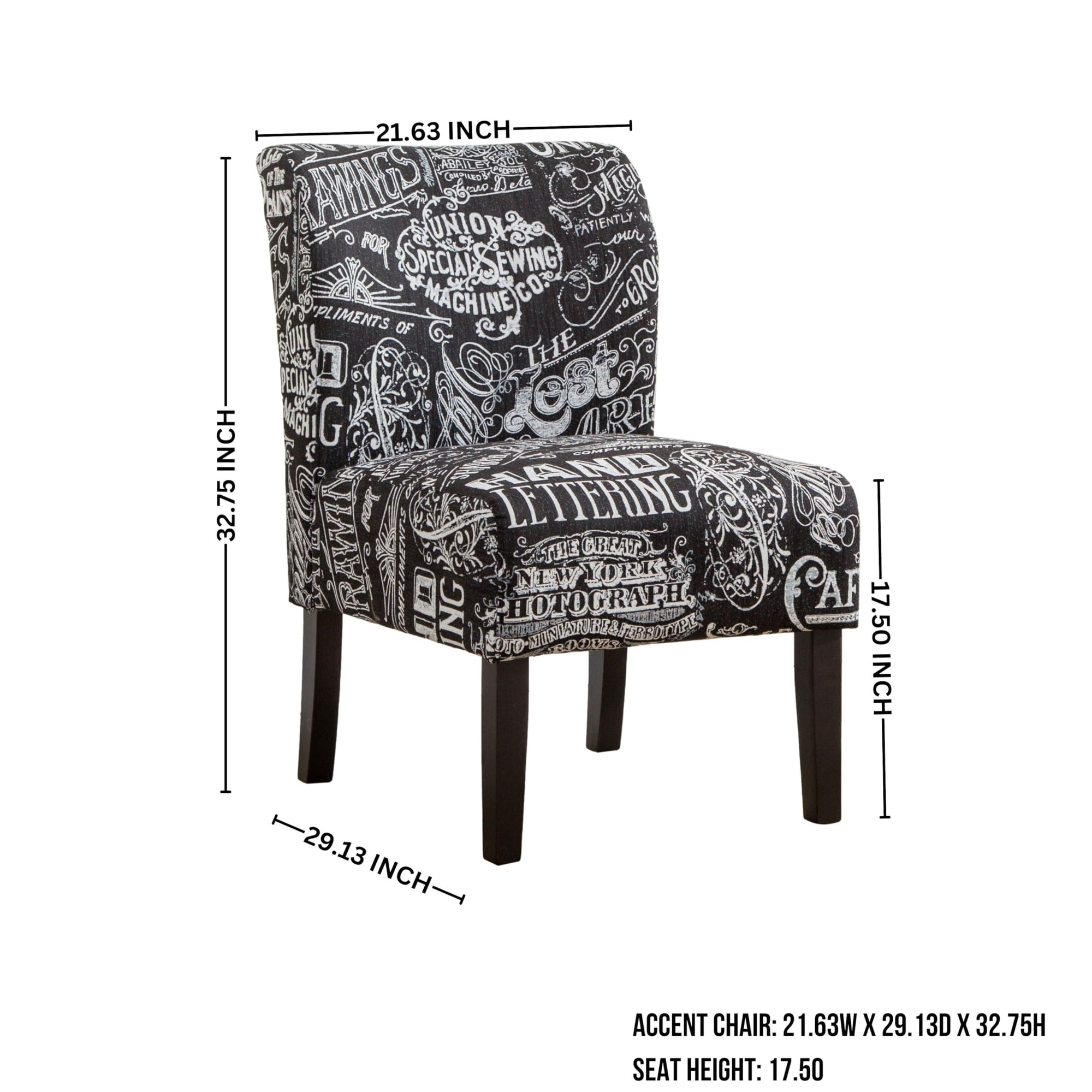Fabric Armless Contemporary Accent Chair - From Where Finds - 