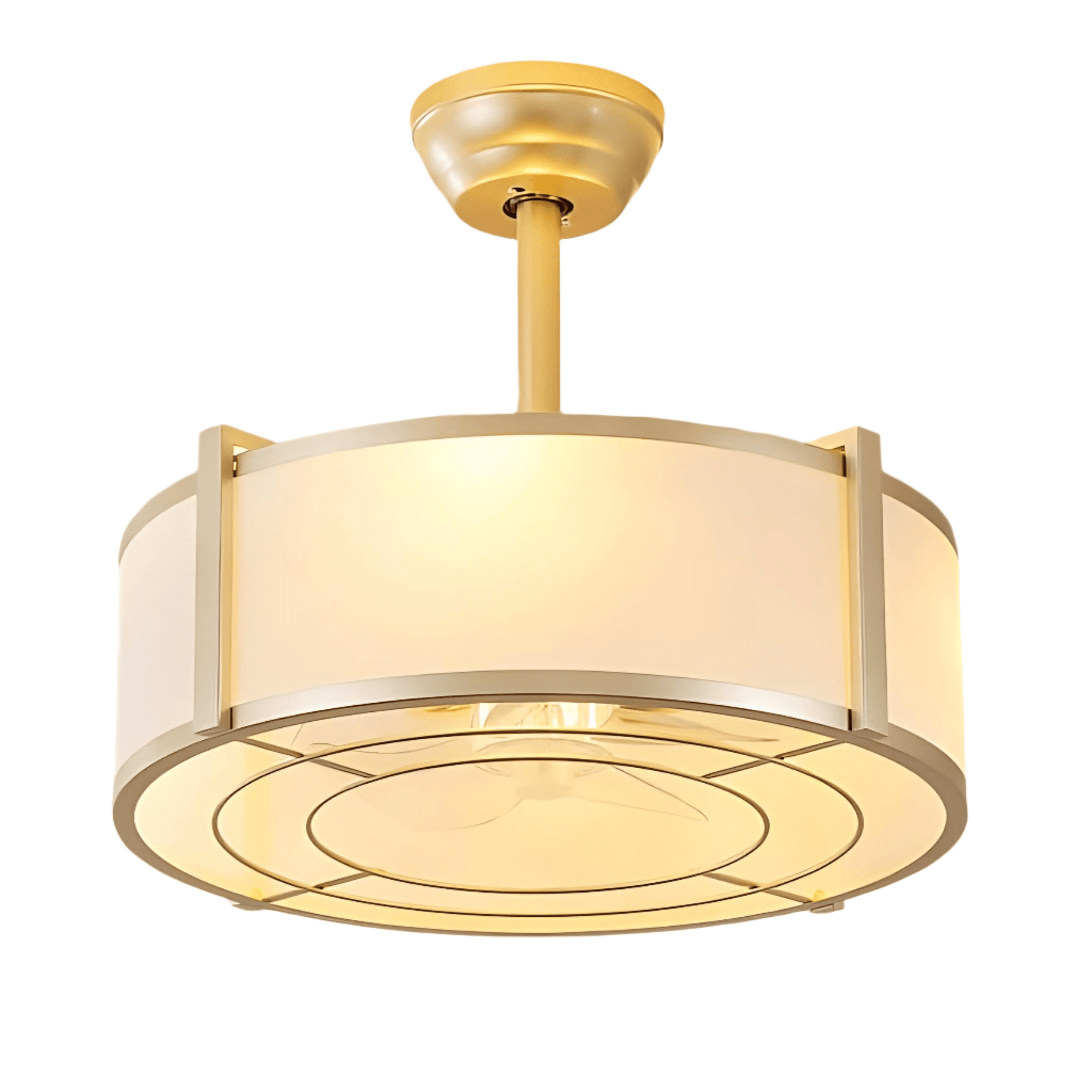 Fabric Caged Ceiling Fan Chandelier - From Where - 
