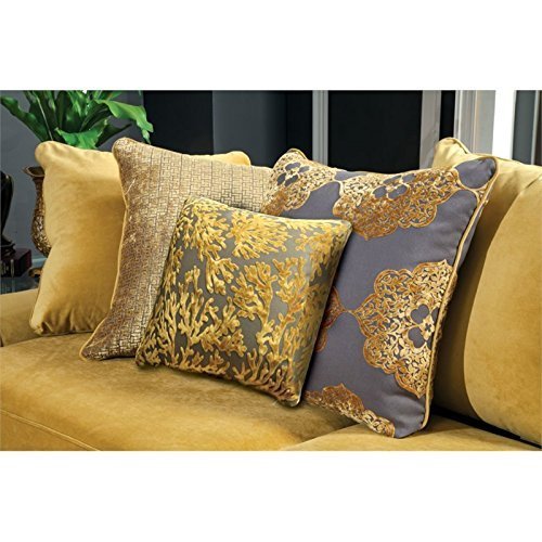 Fabric Upholstered Sofa in Gold - From Where - 