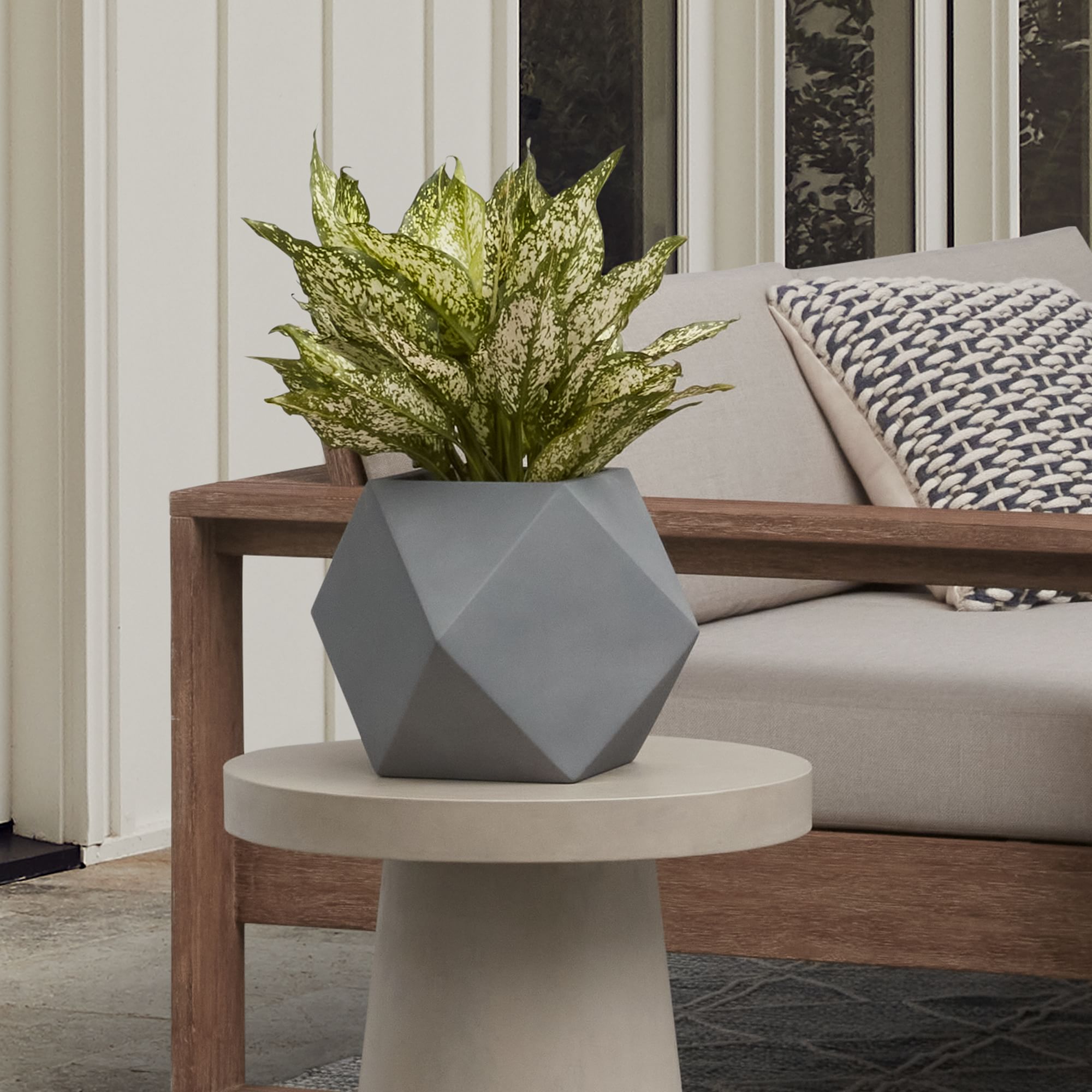Faceted Modern Fiberstone Planters - From Where - 