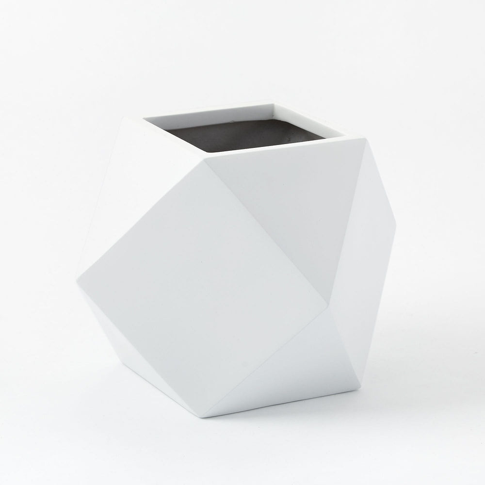 Faceted Modern Fiberstone Planters - From Where -
