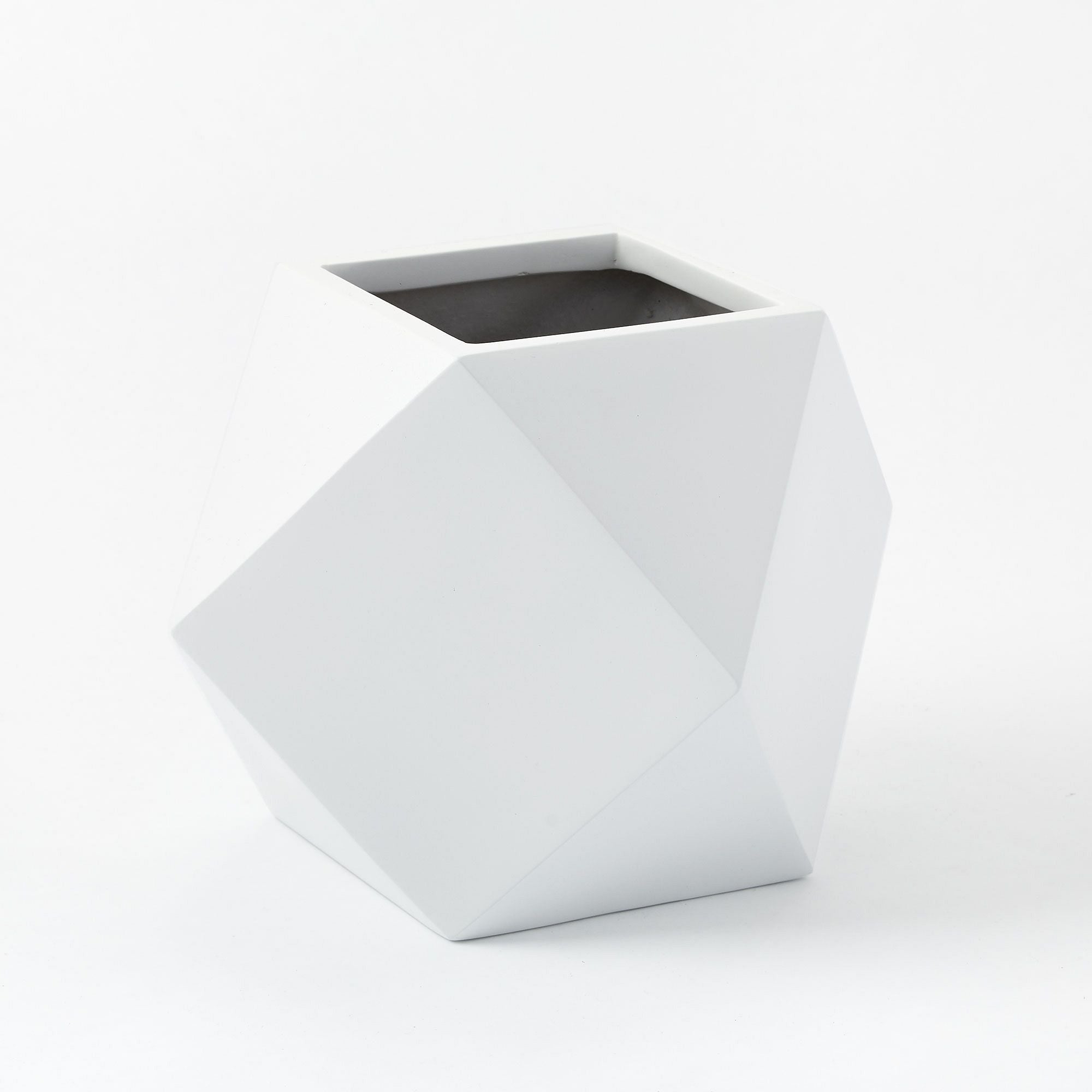 Faceted Modern Fiberstone Planters - From Where - 