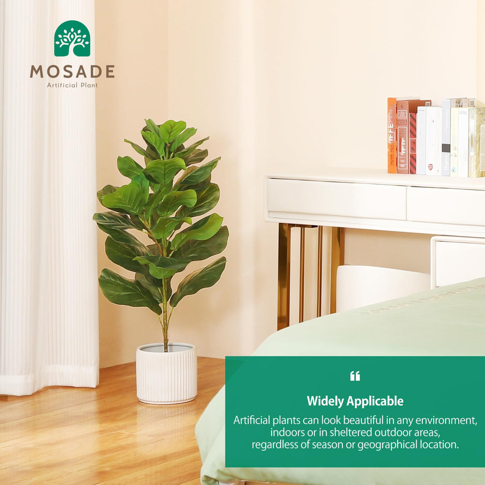 Fake Potted Ficus Lyrata Plant with Handmade Seagrass Basket - From Where - 