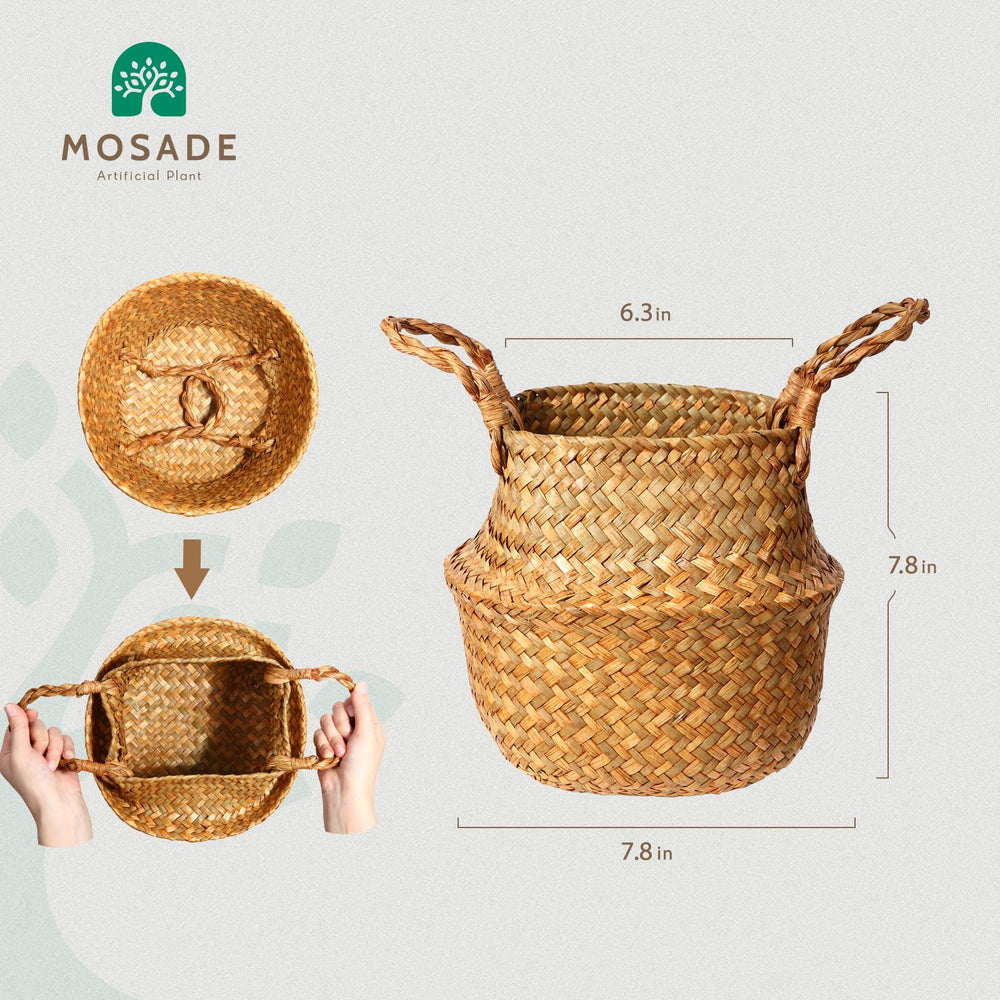 Fake Potted Ficus Lyrata Plant with Handmade Seagrass Basket - From Where - 