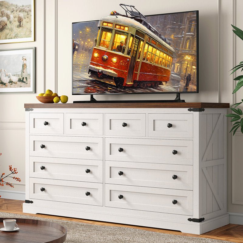 Farmhouse 10 Drawers Double Dresser - From Where - 