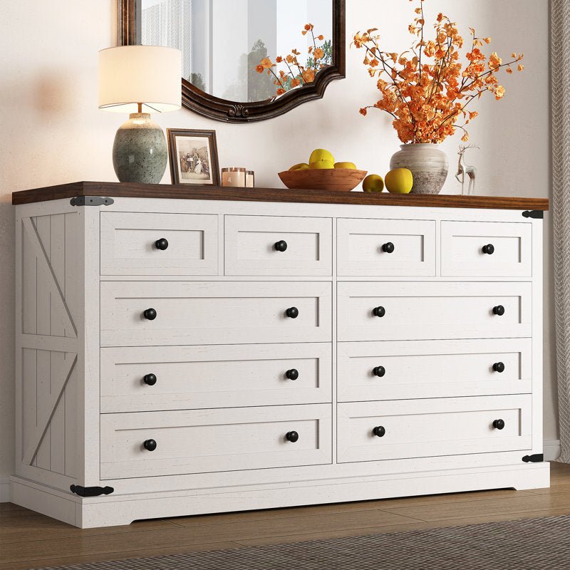 Farmhouse 10 Drawers Double Dresser - From Where - 