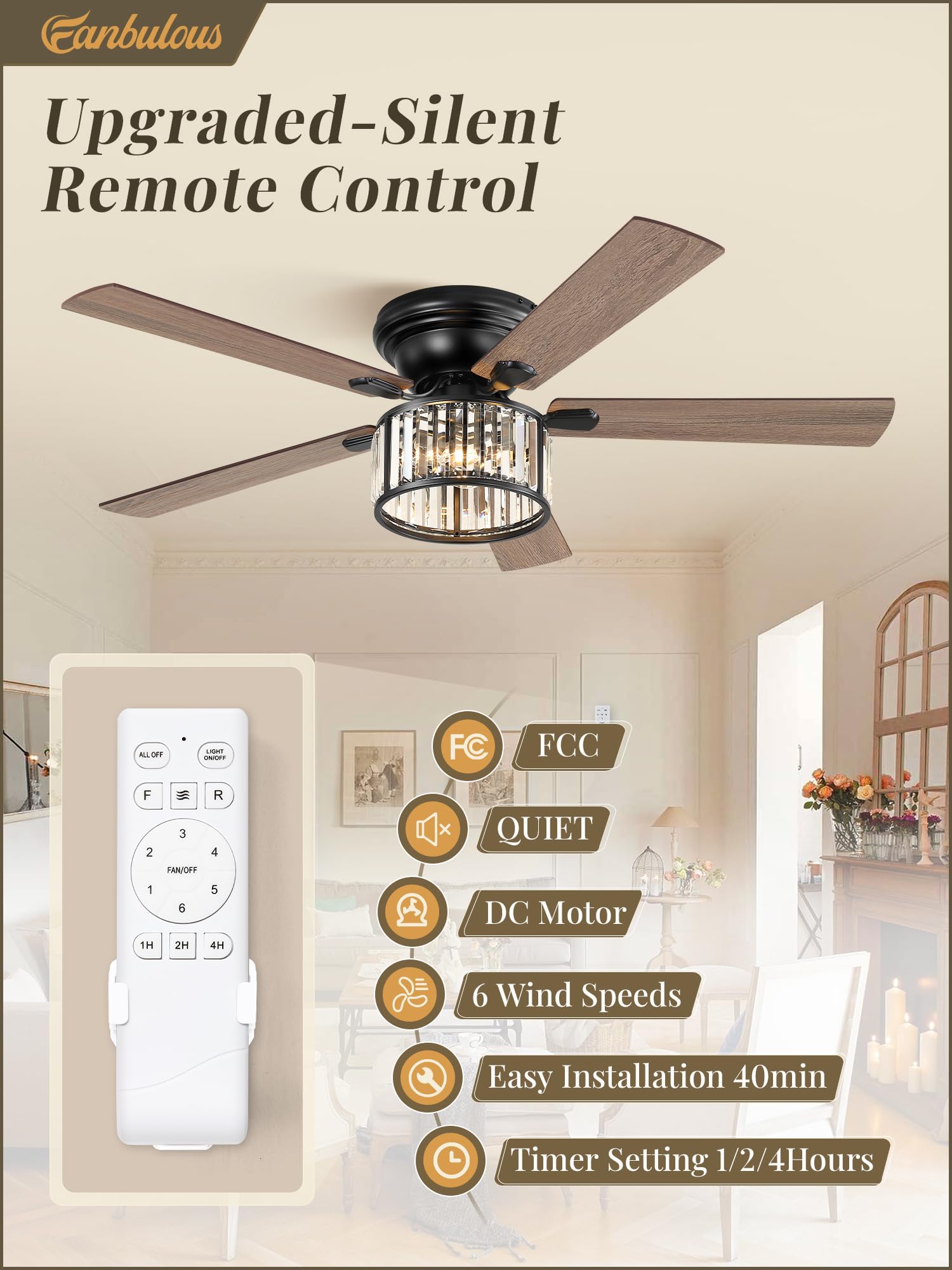 Farmhouse Chandelier Ceiling Fan - From Where - 