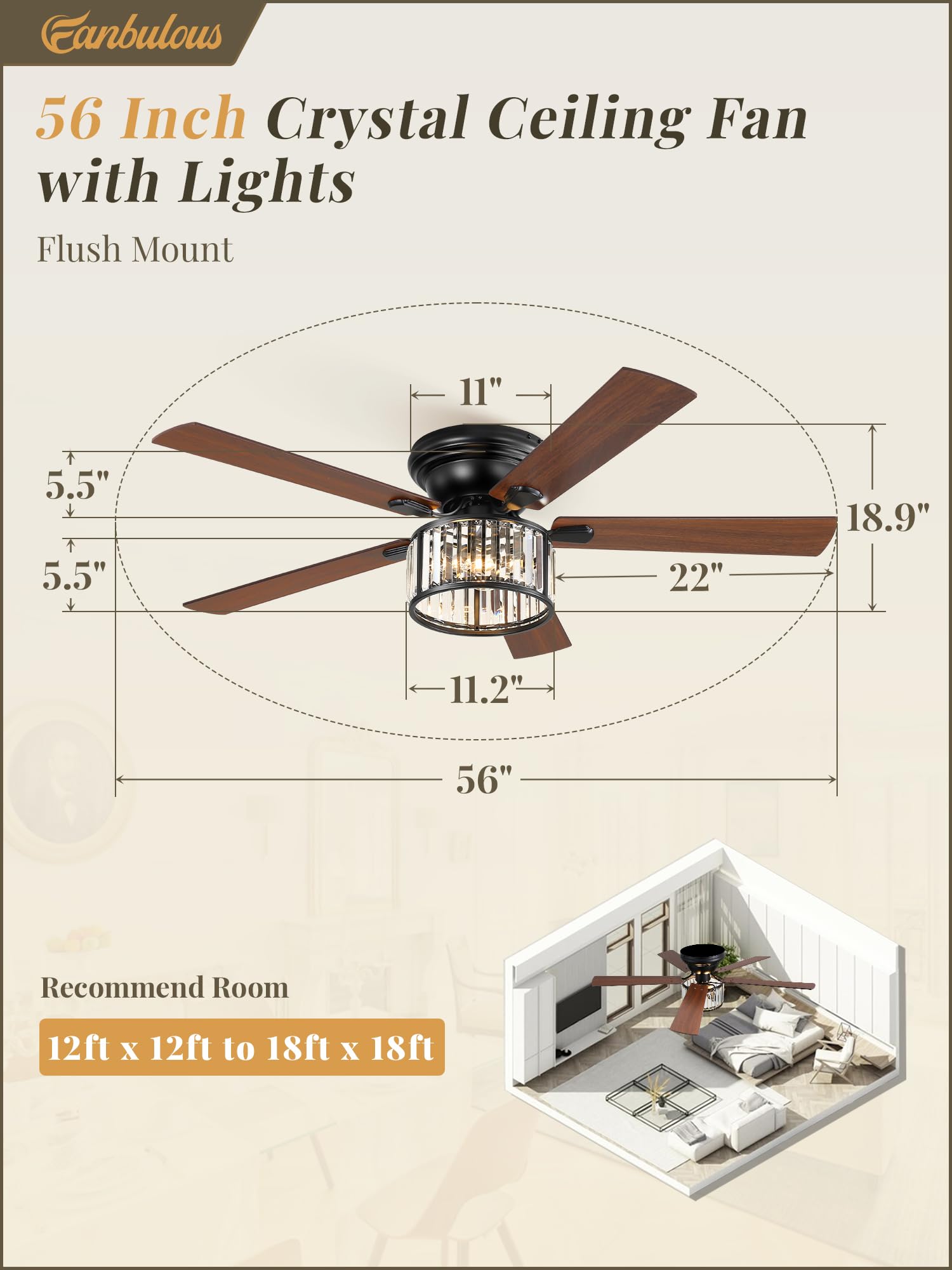 Farmhouse Chandelier Ceiling Fan - From Where - 