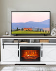Farmhouse Electric Fireplace TV Stand - From Where - 