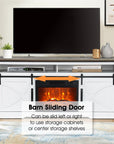 Farmhouse Electric Fireplace TV Stand - From Where - 
