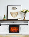 Farmhouse Electric Fireplace TV Stand - From Where - 