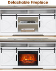 Farmhouse Electric Fireplace TV Stand - From Where - 