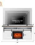 Farmhouse Electric Fireplace TV Stand - From Where - 