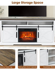 Farmhouse Electric Fireplace TV Stand - From Where - 