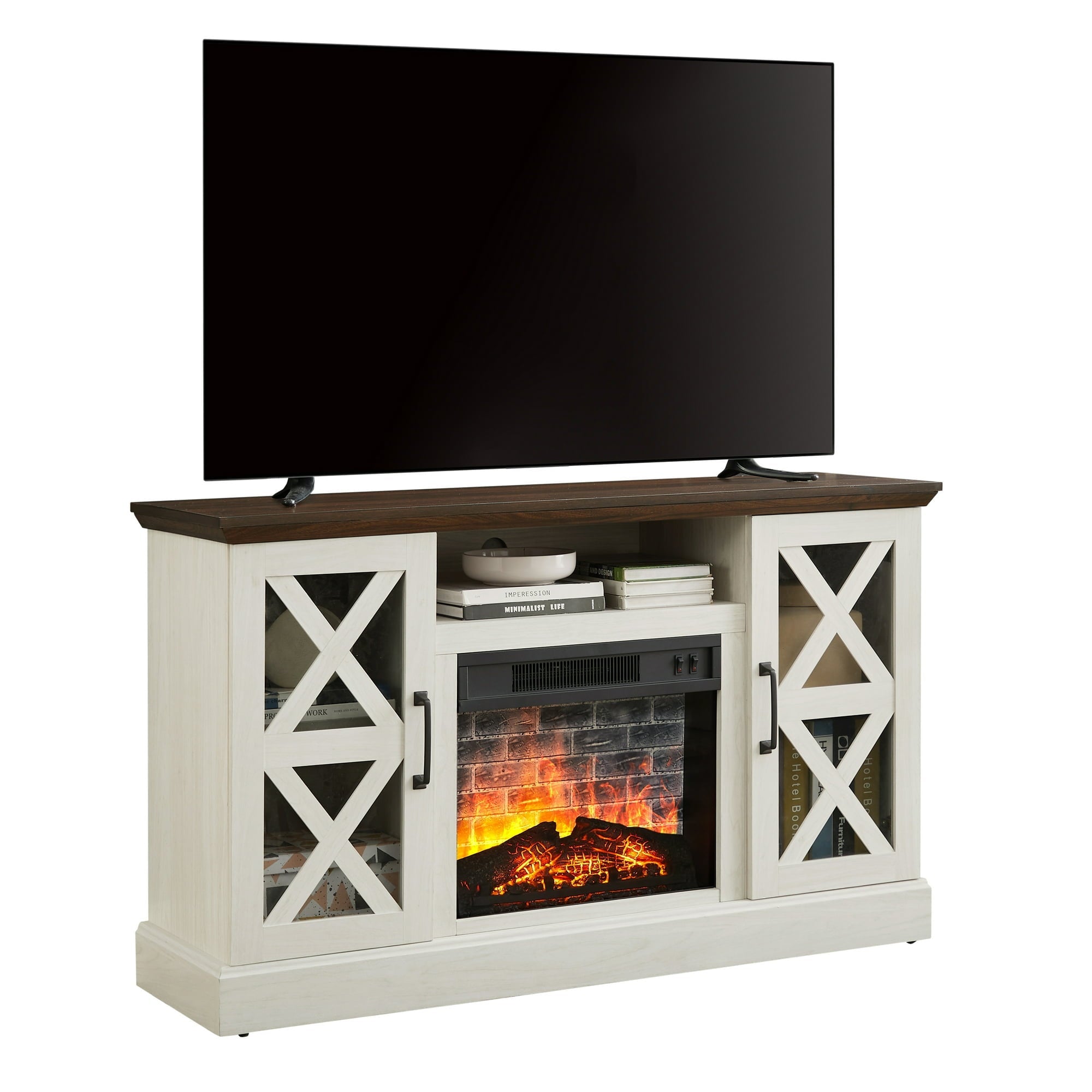 Farmhouse Fireplace TV Stand - From Where - 