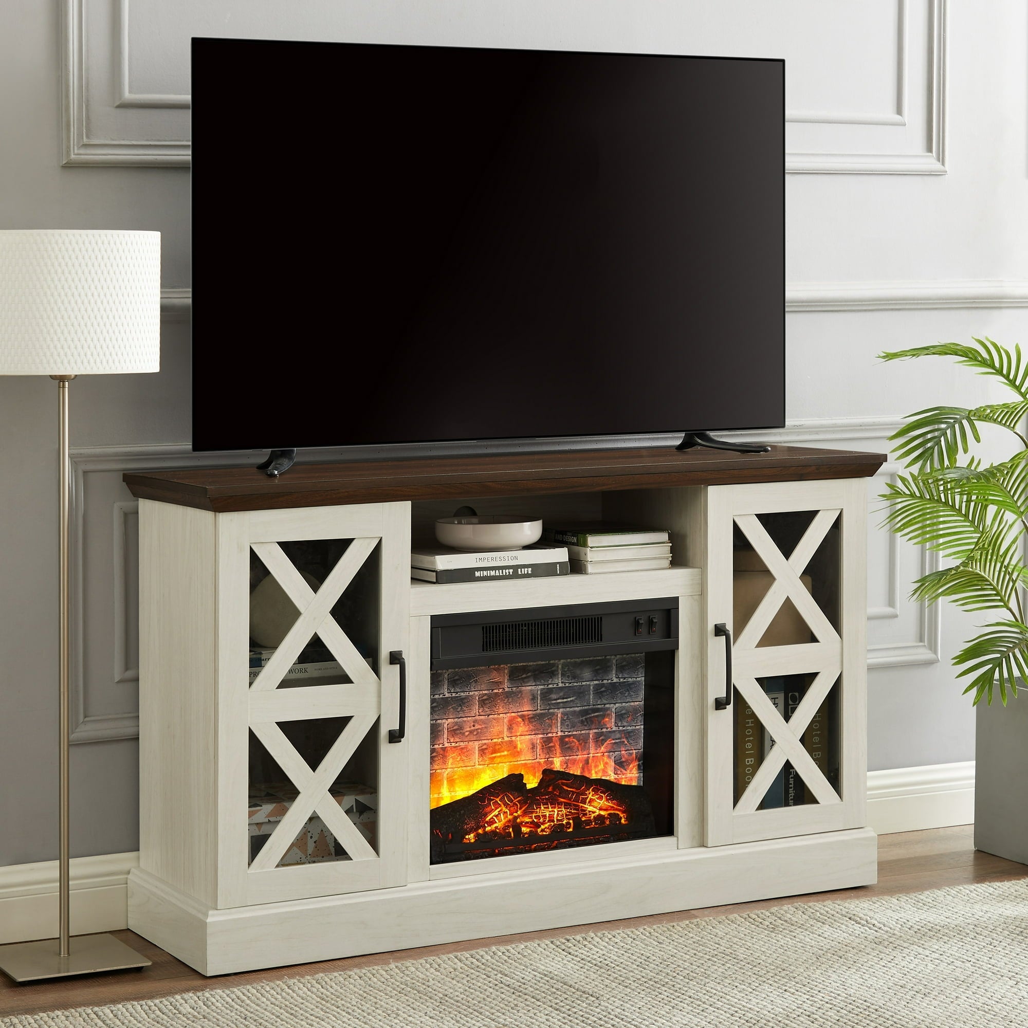 Farmhouse Fireplace TV Stand - From Where - 