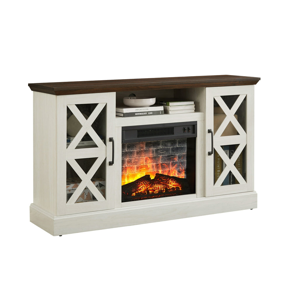 Farmhouse Fireplace TV Stand - From Where -