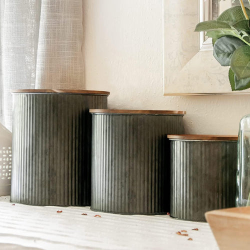 Farmhouse Kitchen Canisters for Countertop - From Where - 