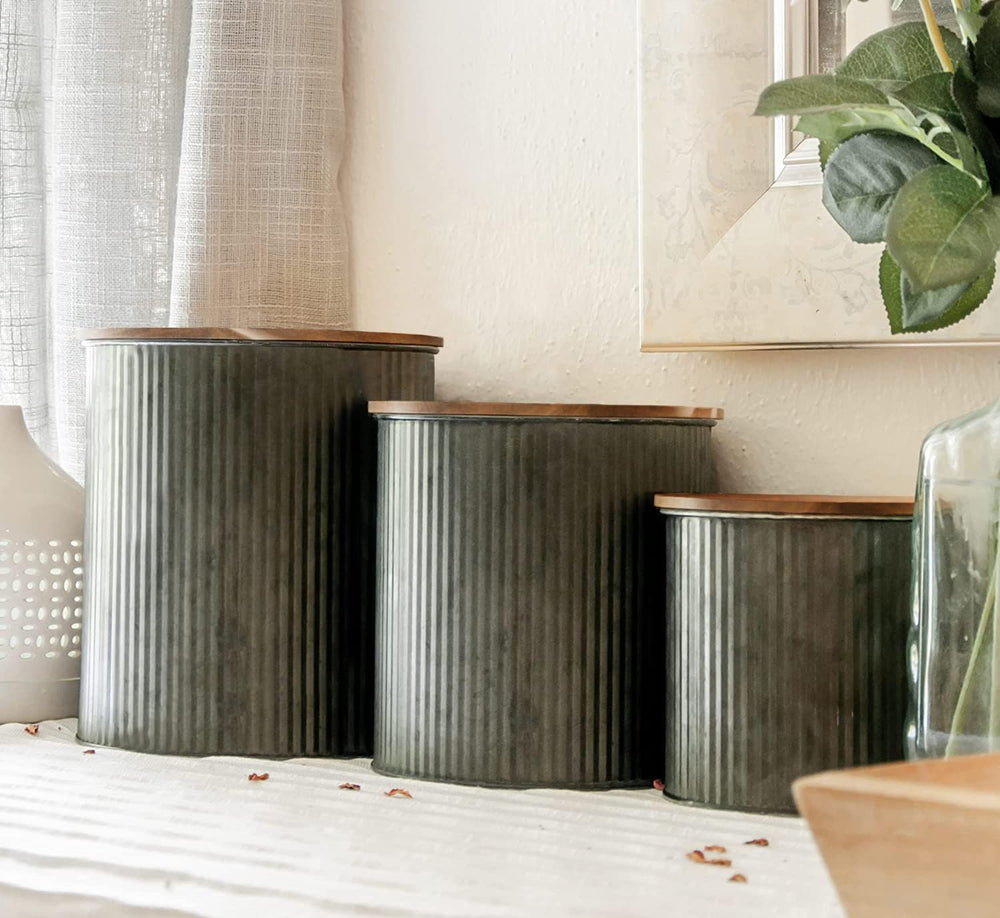Farmhouse Kitchen Canisters for Countertop - From Where - 