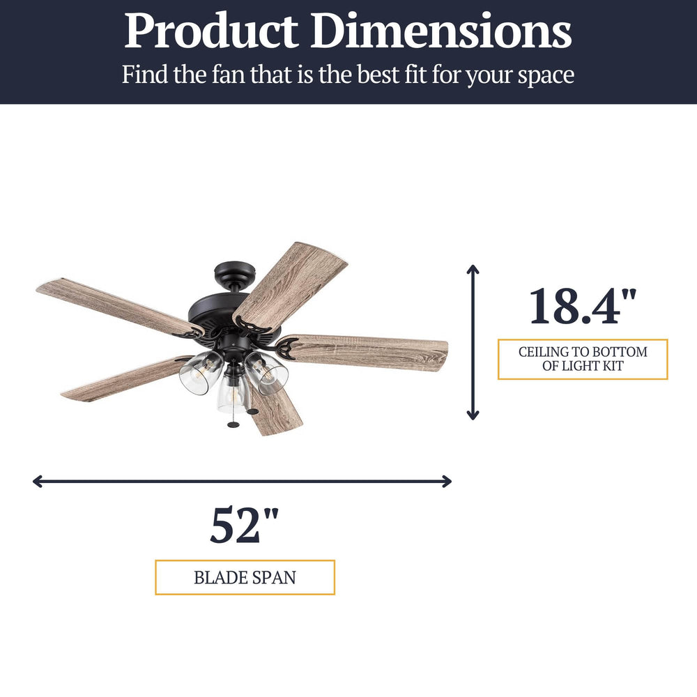 Farmhouse LED Ceiling Fan with Light - From Where - 