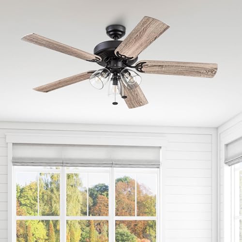Farmhouse LED Ceiling Fan with Light - From Where - 