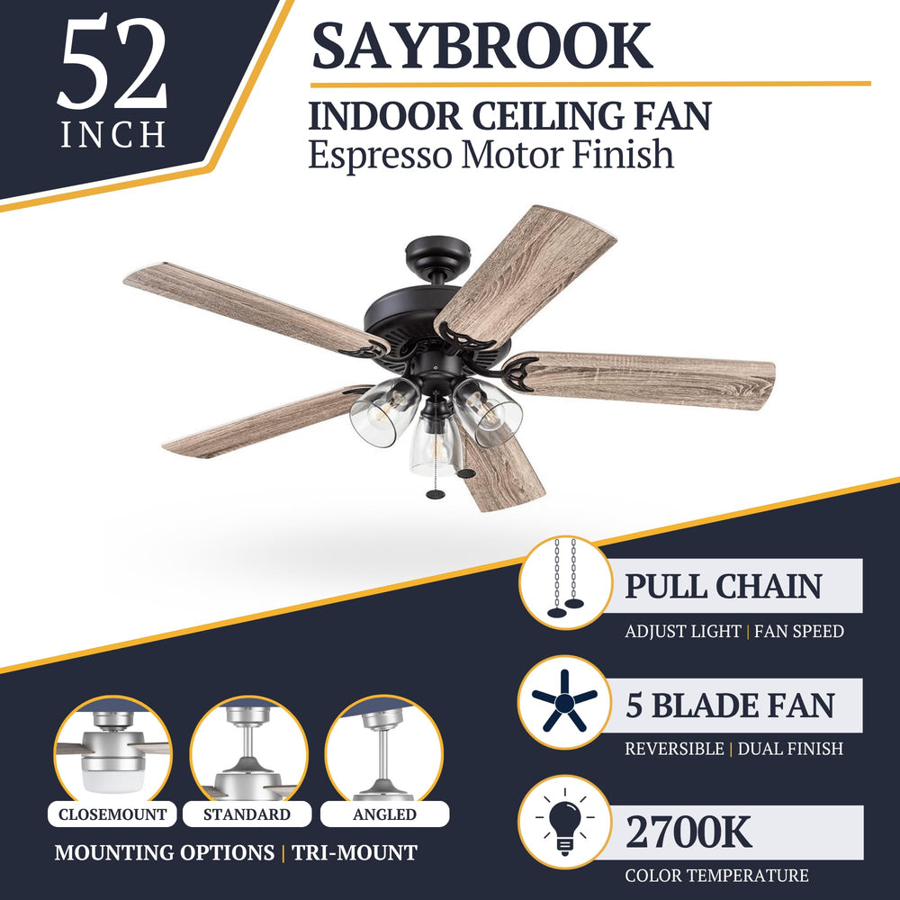 Farmhouse LED Ceiling Fan with Light - From Where - 