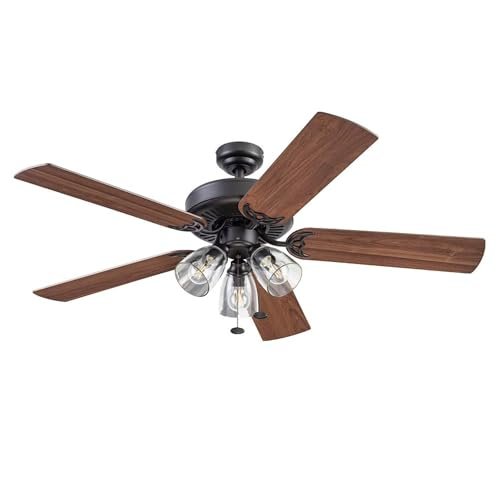 Farmhouse LED Ceiling Fan with Light - From Where - 