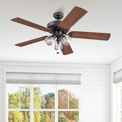 Farmhouse LED Ceiling Fan with Light - From Where - 