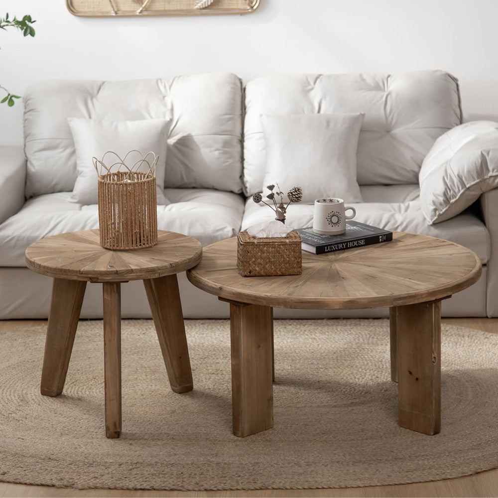 Farmhouse Living Room Coffee Table Set of 2 - From Where - 