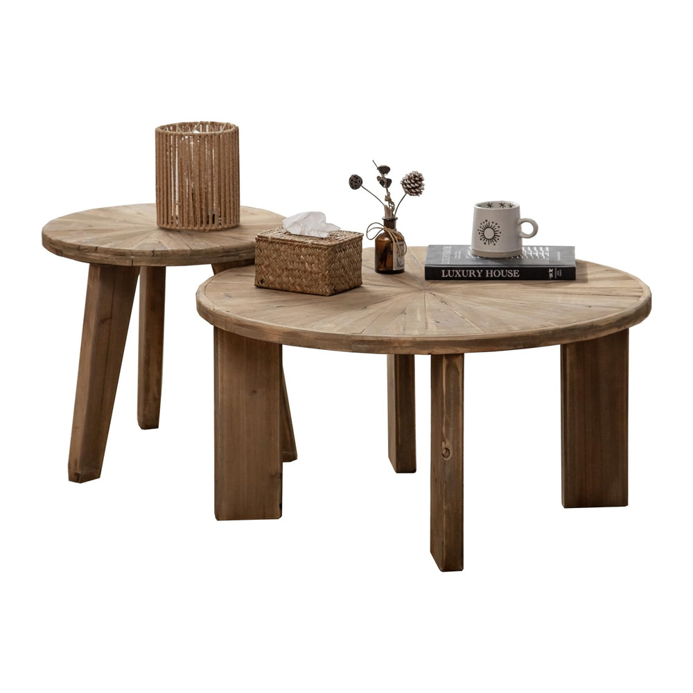 Farmhouse Living Room Coffee Table Set of 2 - From Where - 