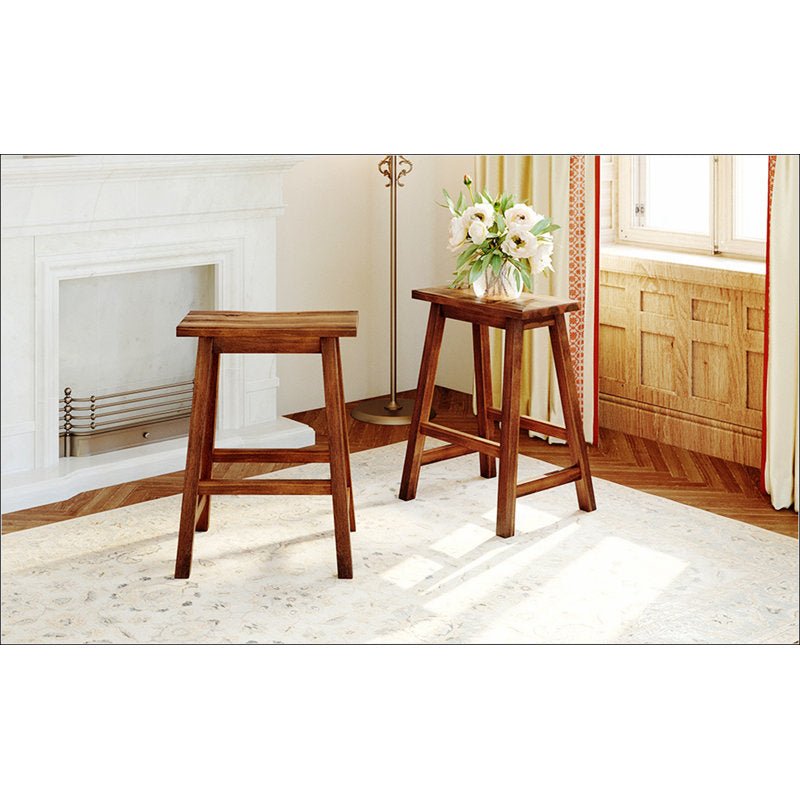 Farmhouse Rustic Dining Stools - From Where - 