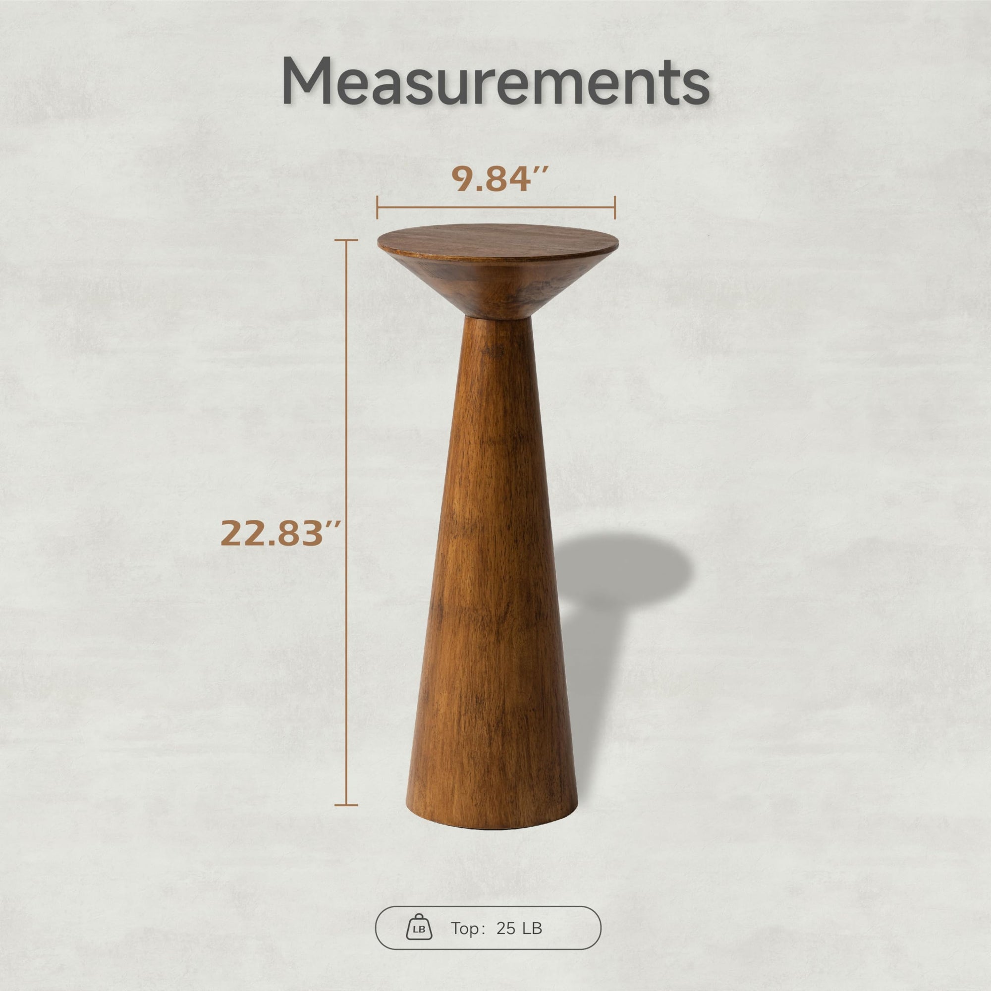 Farmhouse Tall Pedestal End Table - From Where - 