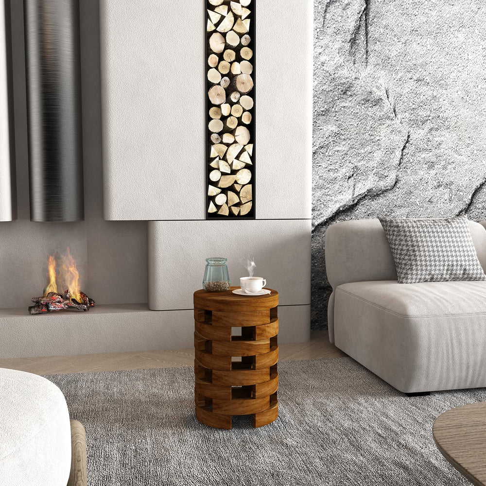 Farmhouse Teak Side Table - From Where - 