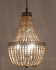 Farmhouse Wood Beaded Chandelier Boho Light Fixture - From Where - 