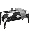 Faux Cowhide Cushioned Ottoman - From Where - 