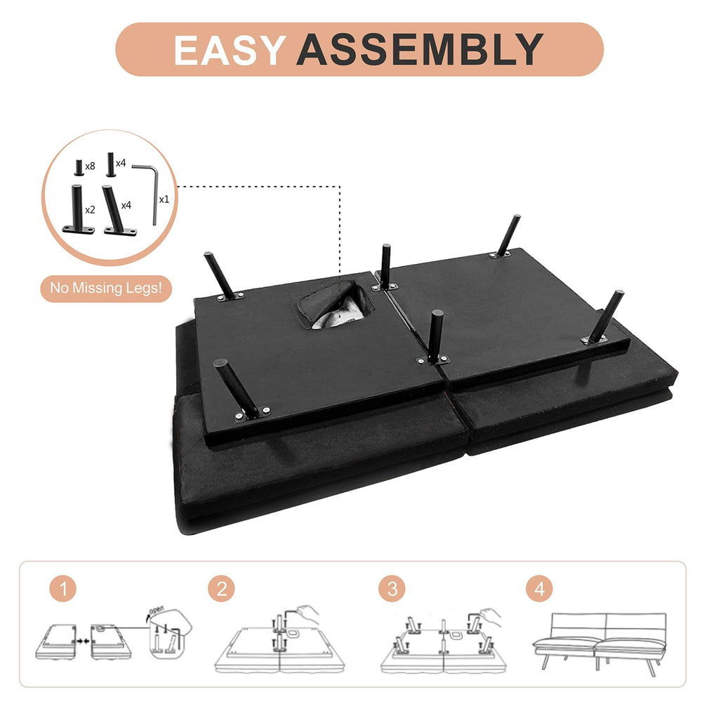 Faux Leather Convertible Futon - From Where - 