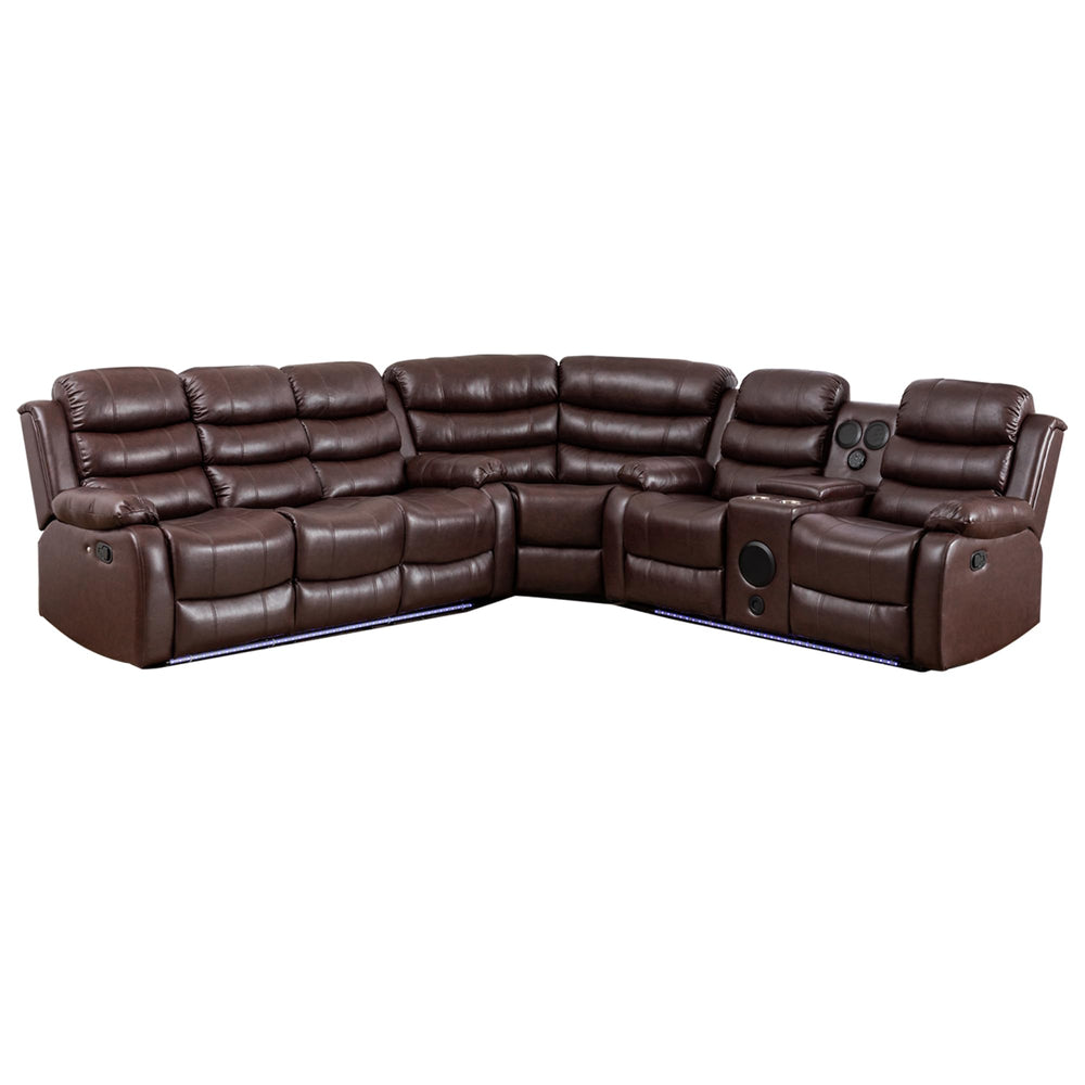 Faux Leather Reclining Sectional - From Where - 