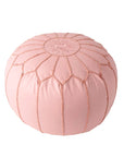 Faux Leather Round Pouf - From Where - 