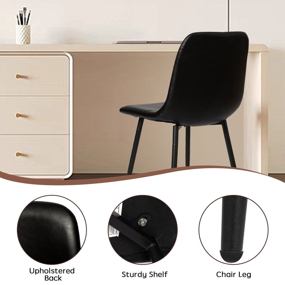 Faux Leather Seat Dining Chairs (Set of 4) - From Where -