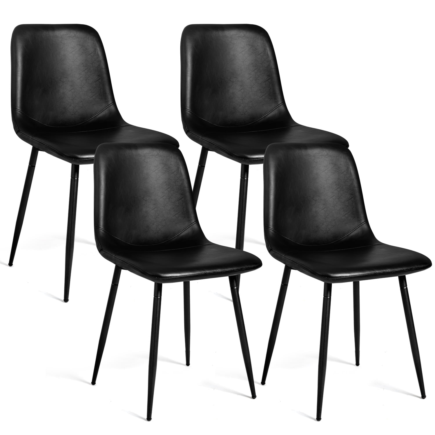 Faux Leather Seat Dining Chairs (Set of 4) - From Where - 