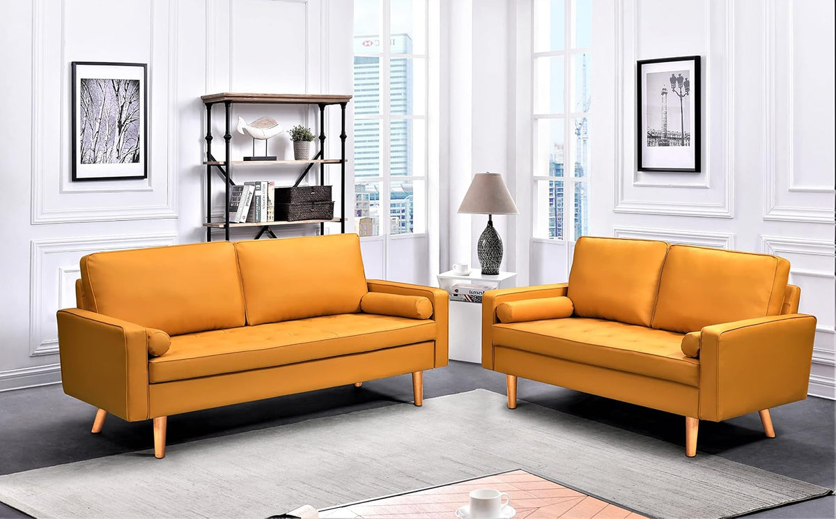 Faux Leather Sofa with Removable Cushions - From Where Finds -