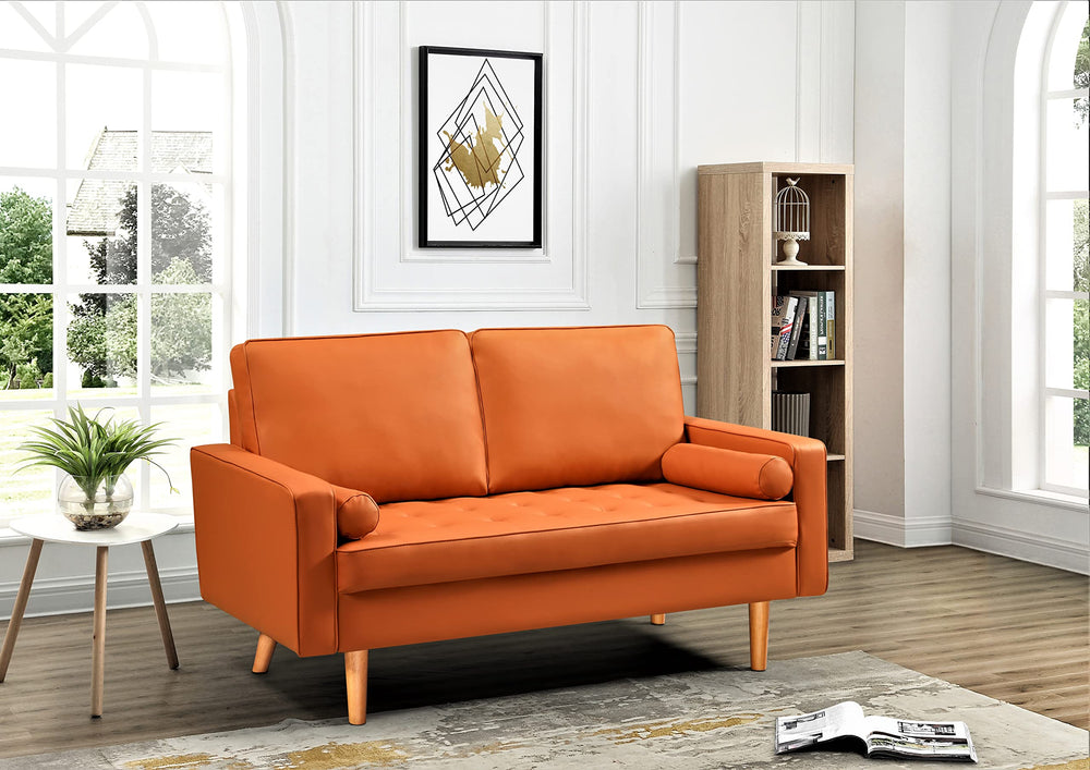 Faux Leather Sofa with Removable Cushions - From Where - 