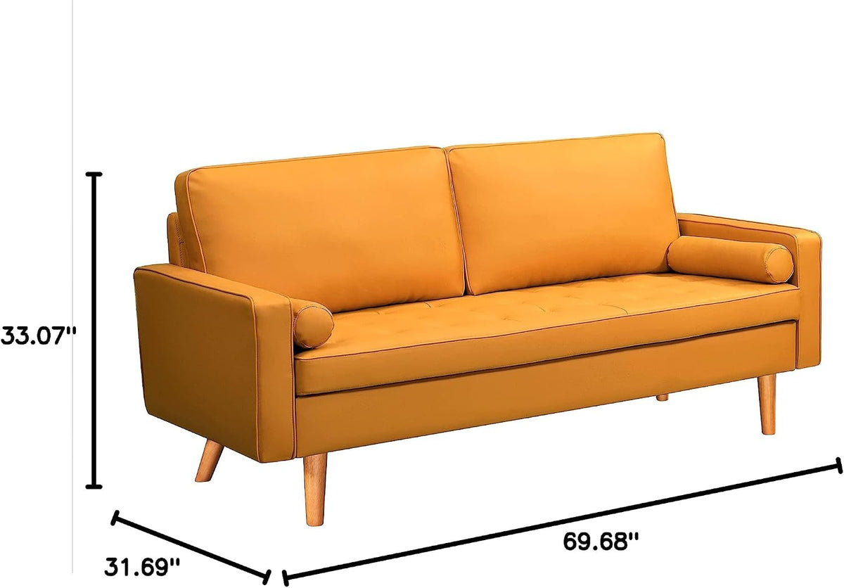 Faux Leather Sofa with Removable Cushions - From Where Finds -