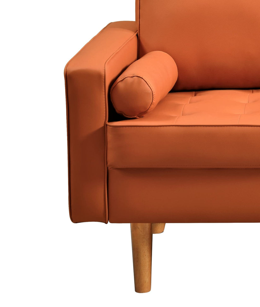 Faux Leather Sofa with Removable Cushions - From Where - 