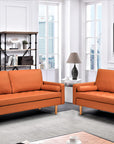 Faux Leather Sofa with Removable Cushions - From Where - 