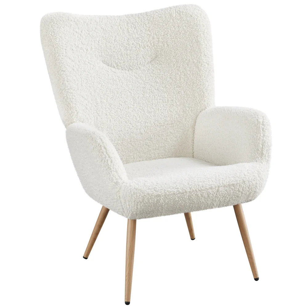 Faux Leather Wingback Accent Chair - From Where - 