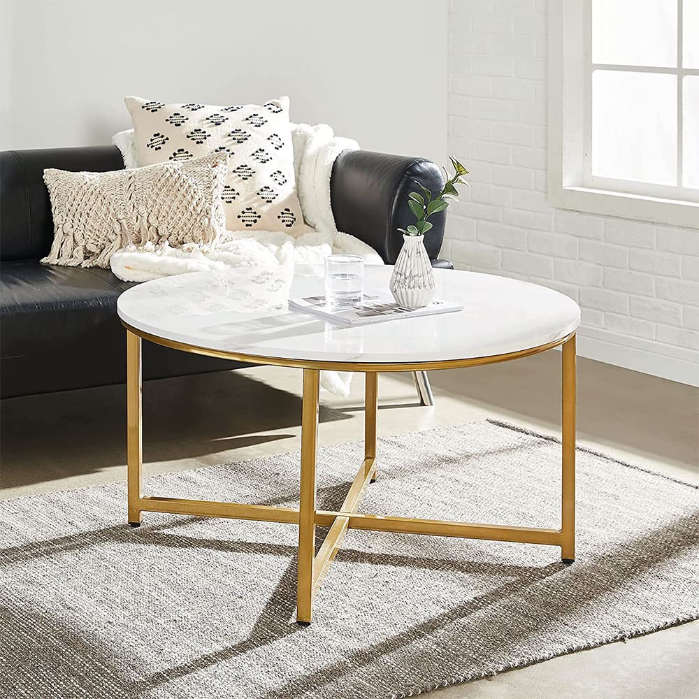 Faux Marble Top Center Table - From Where - 