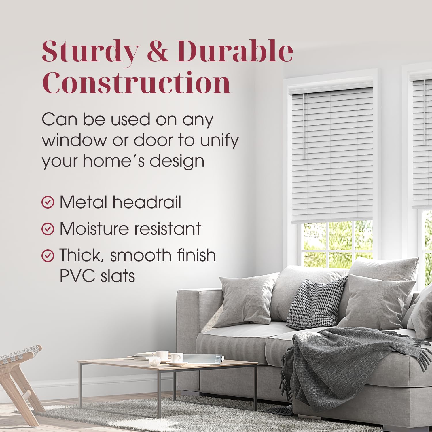 Faux Wood Blinds with Crown Valance - From Where - 