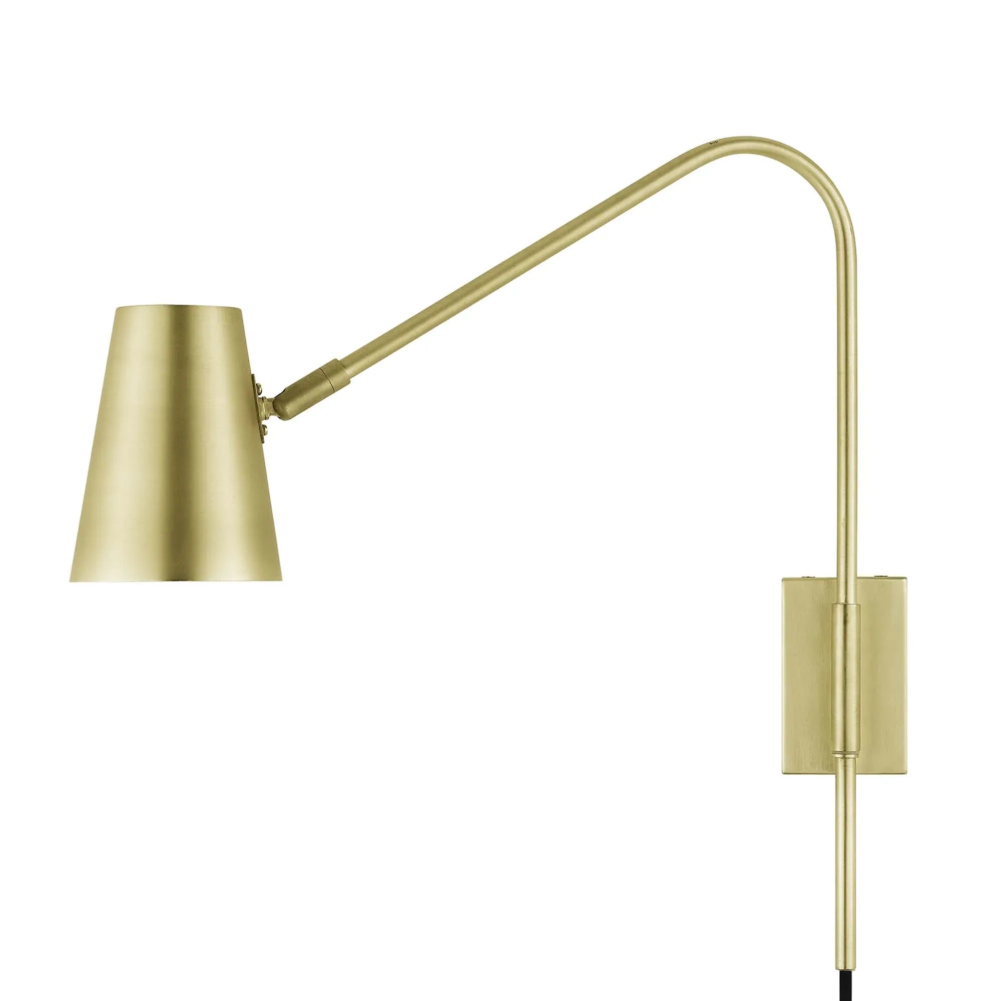 Faye Metal Wall Sconce in Satin Brass - From Where Finds - 