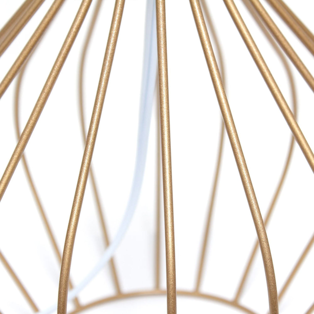 Mod Lighting and Decor Geometrical Wired Table Lamp with Tapered Shade - 19.75" - Bronze and White